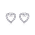Coeurette Moissanite Heart Stud Earrings in Sterling Silver