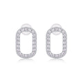 Cameo Moissanite Oval Stud Earrings in Sterling Silver