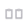 Quadro Moissanite Square Stud Earrings in Sterling Silver