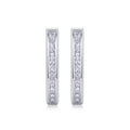 Arch Moissanite Baguette Huggie Hoop Earrings in Sterling Silver