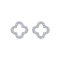 Verdi Moissanite Clover Stud Earrings in Sterling Silver
