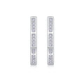 Vertex Moissanite Huggie Hoop Earrings in Sterling Silver