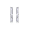 Comb Moissanite Hexagon Huggie Hoop Earrings in Sterling Silver