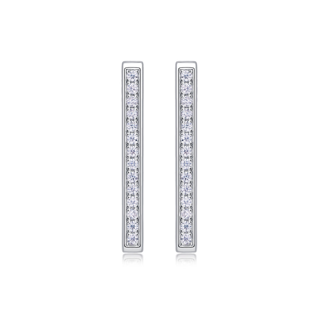 Linq Moissanite Huggie Hoop Earrings in Sterling Silver