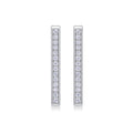 Linq Moissanite Huggie Hoop Earrings in Sterling Silver
