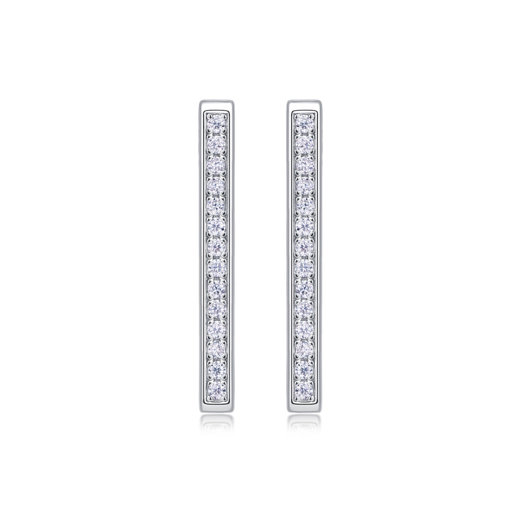 Linq Moissanite Huggie Hoop Earrings in Sterling Silver