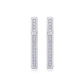 Chevron Moissanite Huggie Hoop Earrings in Sterling Silver