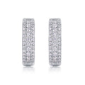 Twill Moissanite Huggie Hoop Earrings in Sterling Silver
