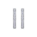 Sleek Moissanite Huggie Hoop Earrings in Sterling Silver