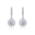 Helia 0.5 Carat Moissanite Starburst Drop Earrings in Sterling Silver