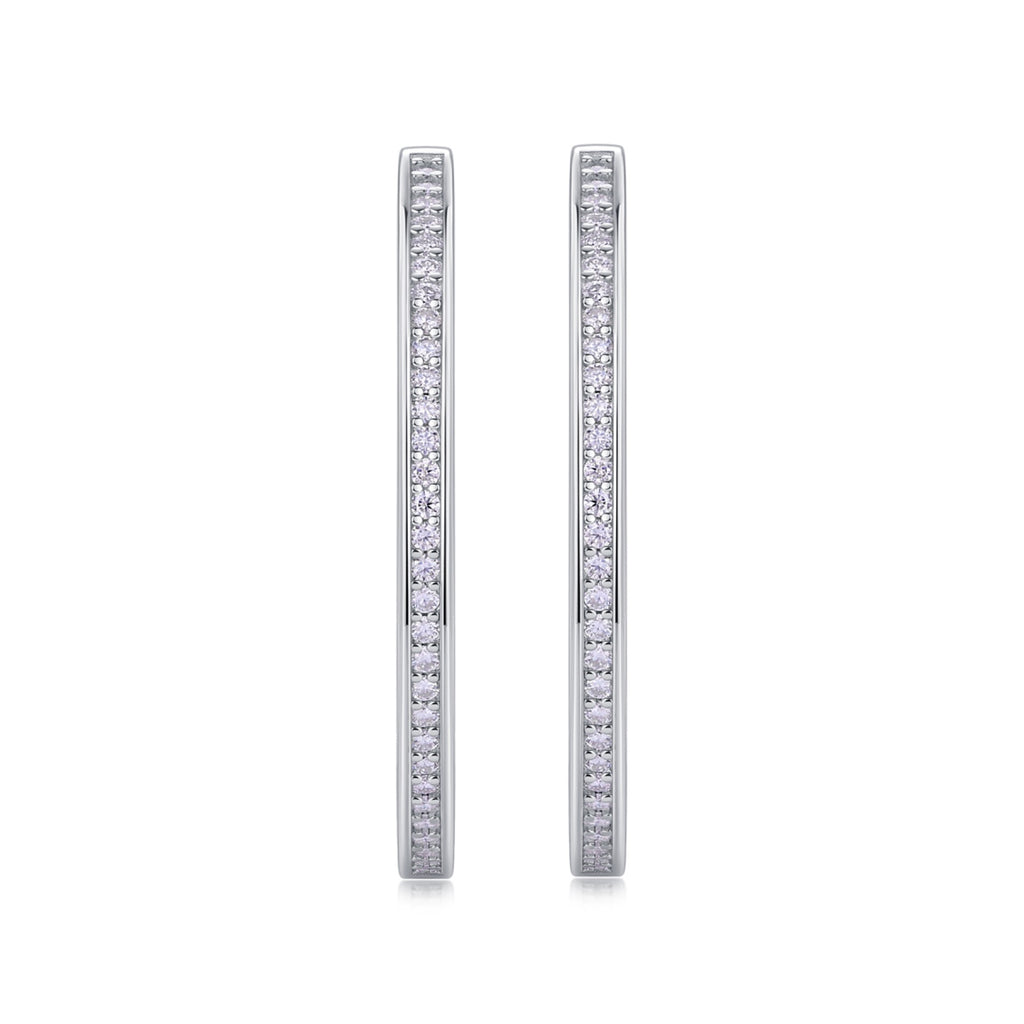 Circa Moissanite Hoop Earrings in Sterling Silver
