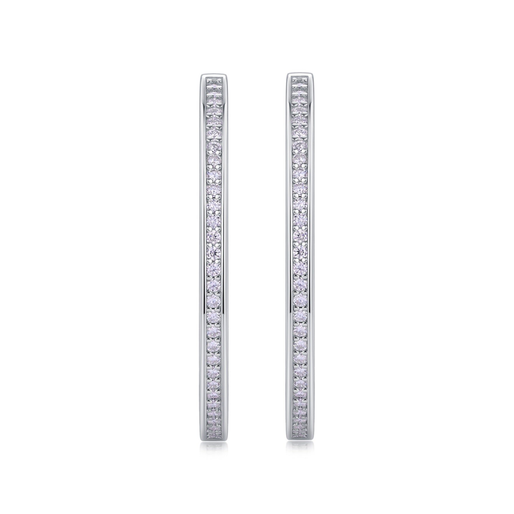 Circa Moissanite Hoop Earrings in Sterling Silver
