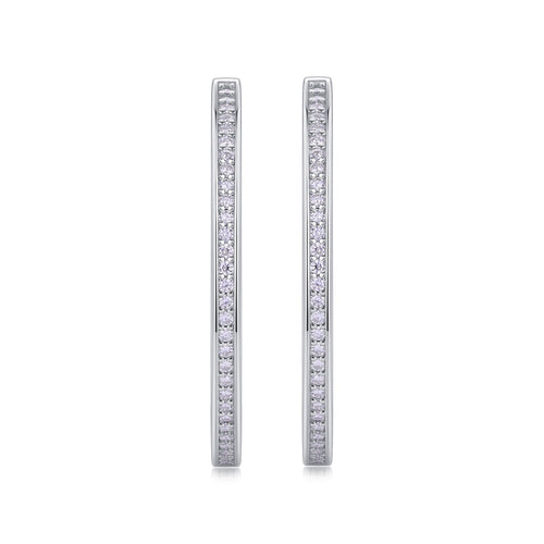 Circa Moissanite Hoop Earrings in Sterling Silver