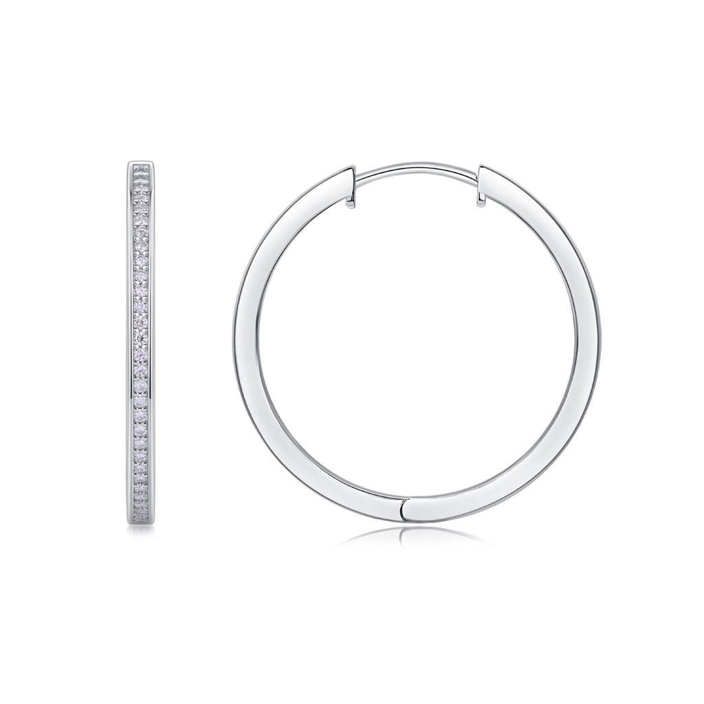 Circa Moissanite Hoop Earrings in Sterling Silver