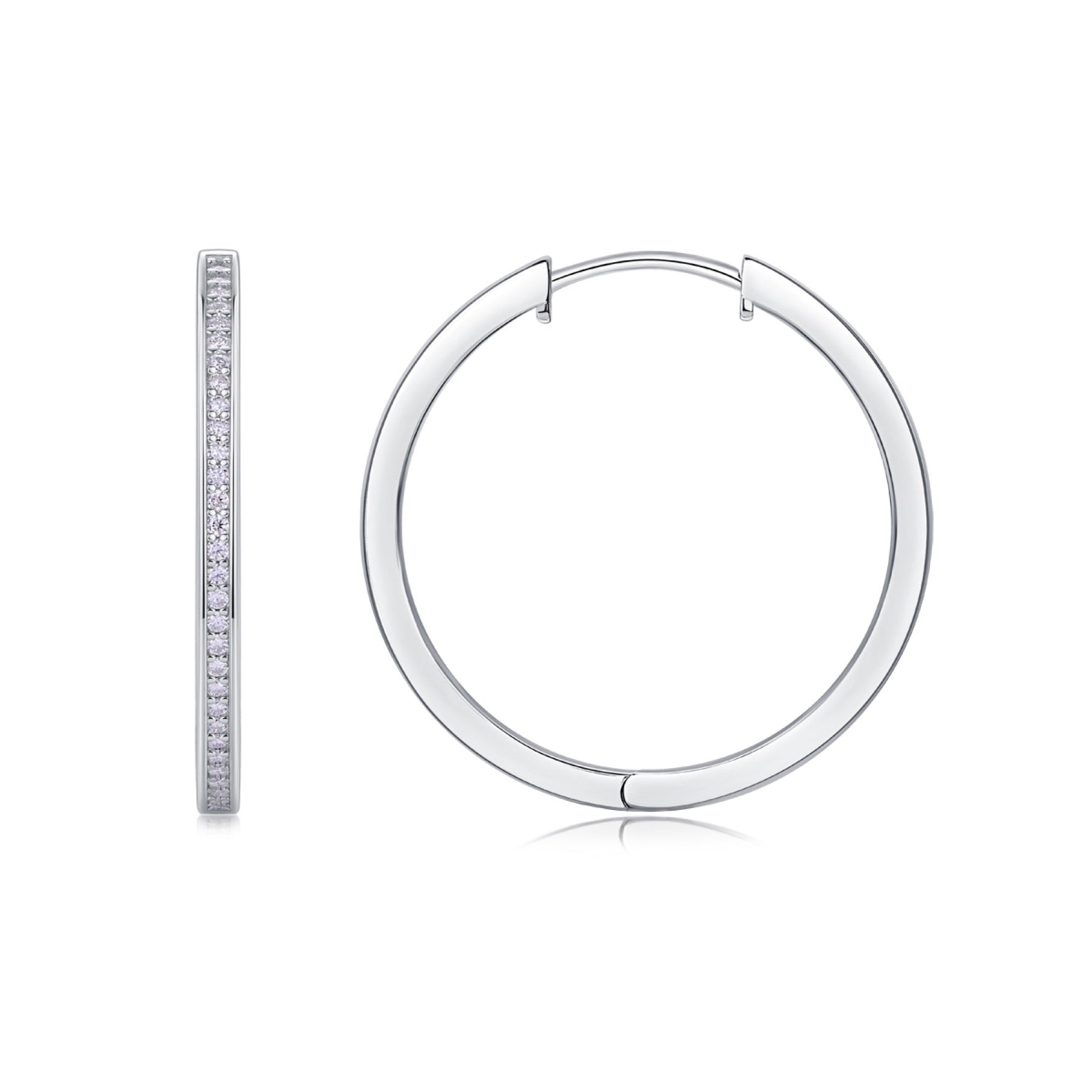 Circa Moissanite Hoop Earrings in Sterling Silver