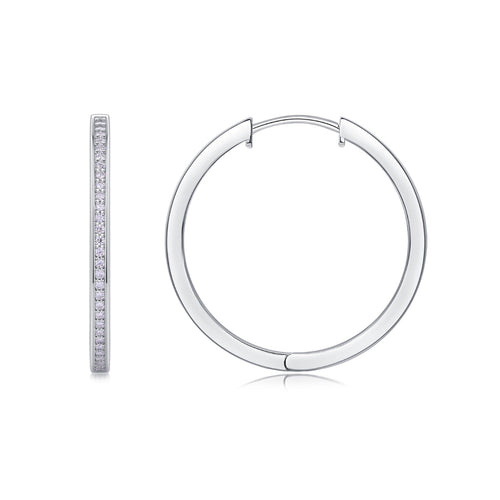 Circa Moissanite Hoop Earrings in Sterling Silver