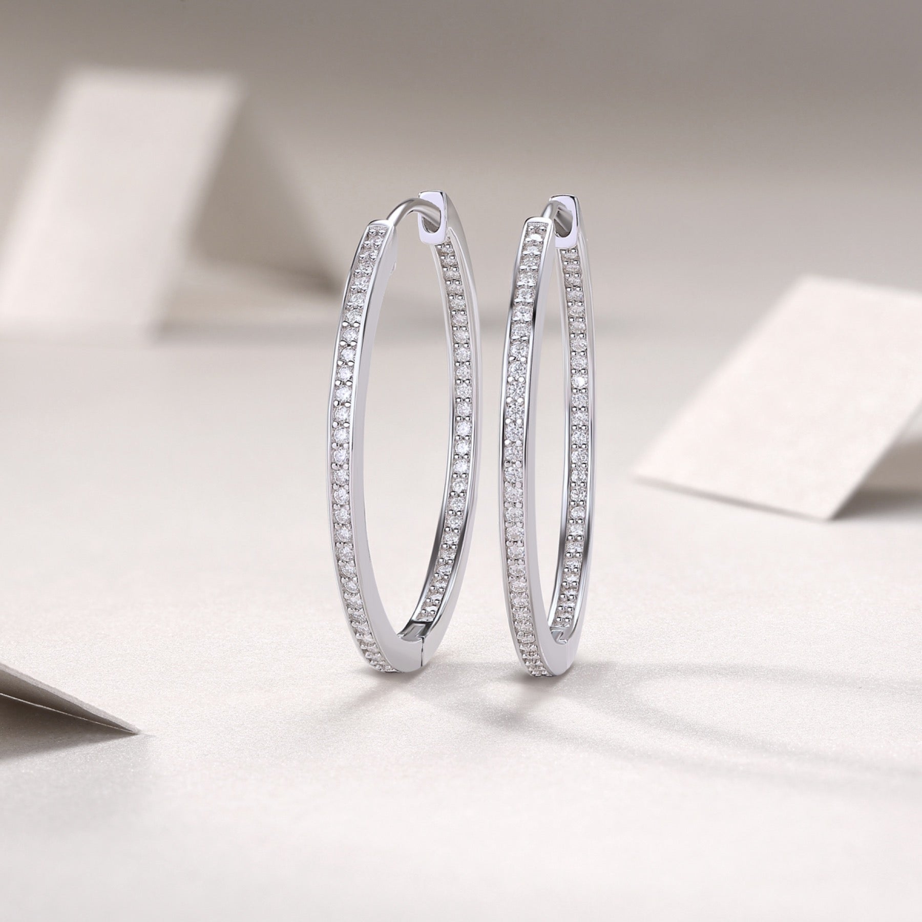 Circa Moissanite Hoop Earrings in Sterling Silver