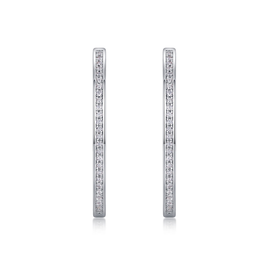 Aura Moissanite Hoop Earrings in Sterling Silver