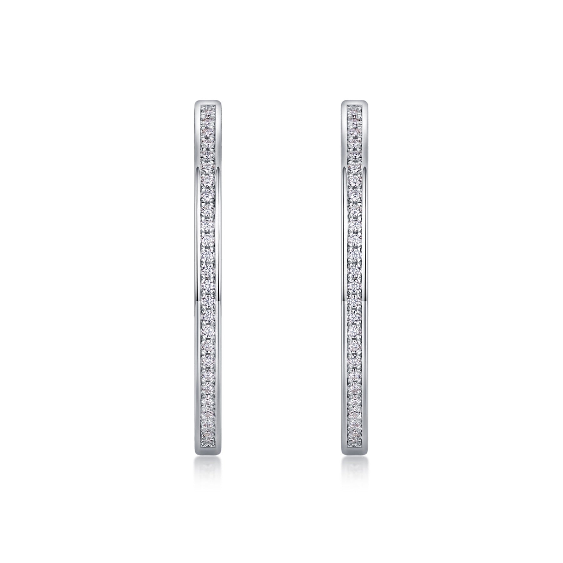 Aura Moissanite Hoop Earrings in Sterling Silver