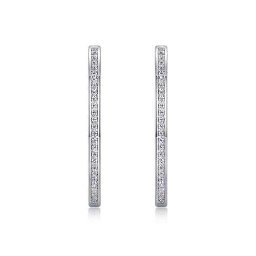 Aura Moissanite Hoop Earrings in Sterling Silver