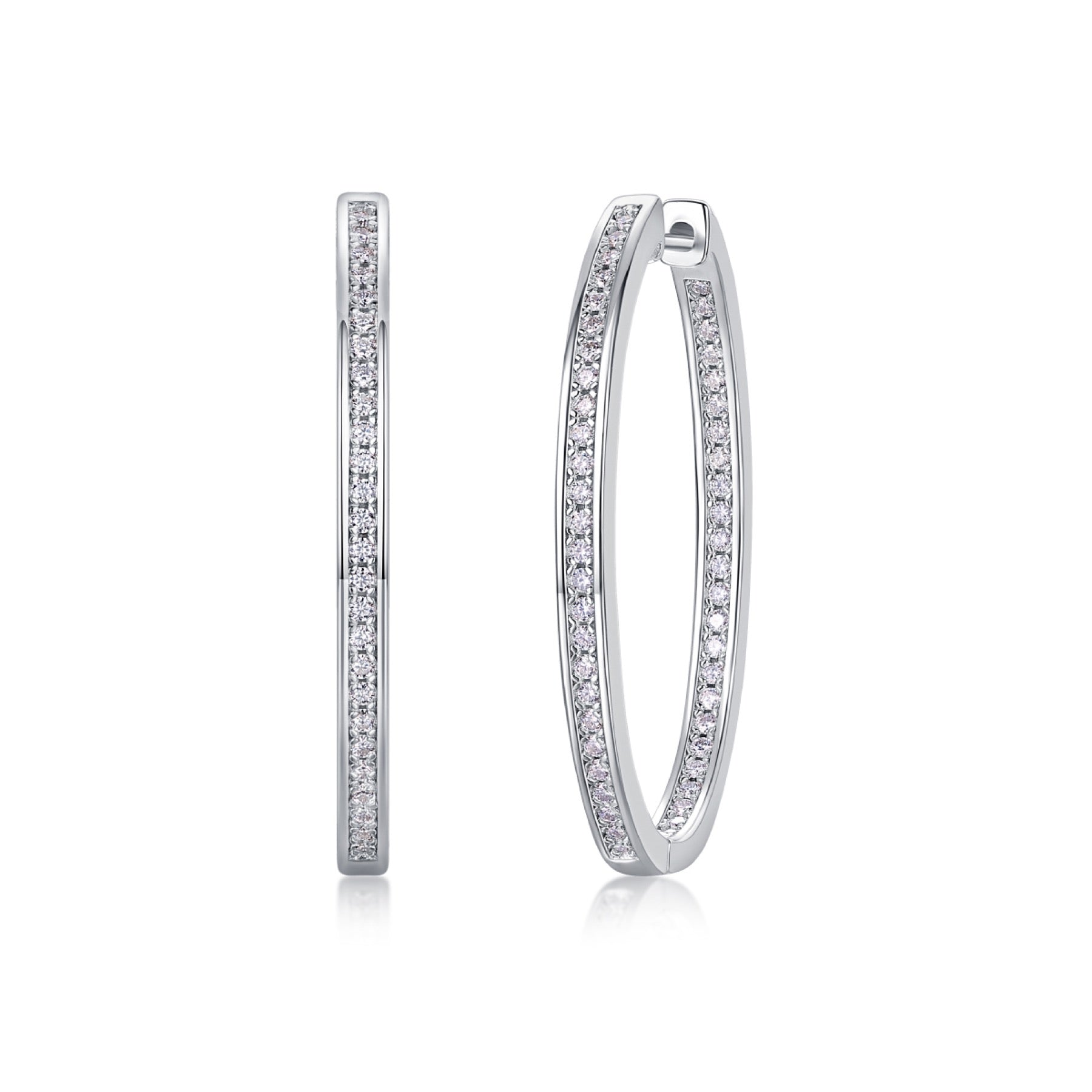 Aura Moissanite Hoop Earrings in Sterling Silver