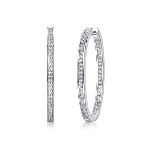 Aura Moissanite Hoop Earrings in Sterling Silver