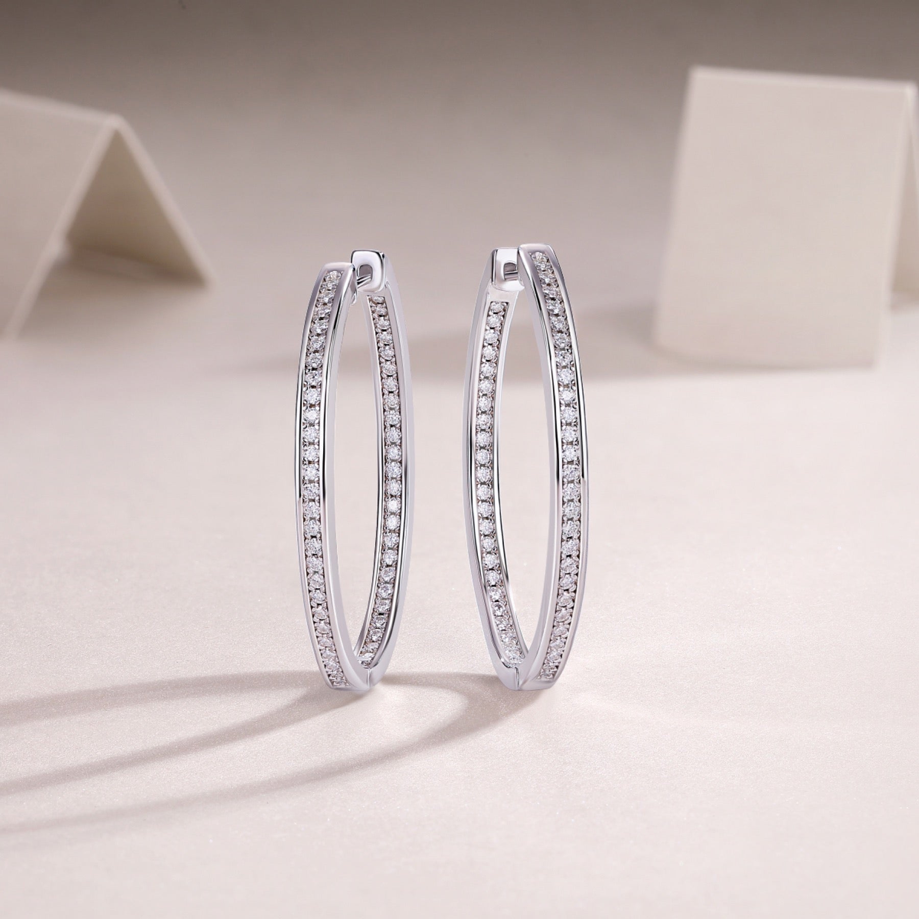 Aura Moissanite Hoop Earrings in Sterling Silver