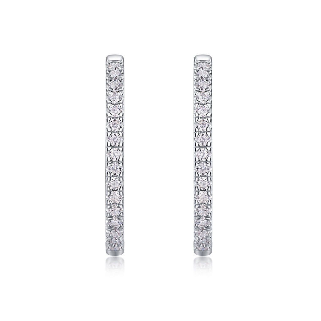 Lustre Moissanite Hoop Earrings in Sterling Silver