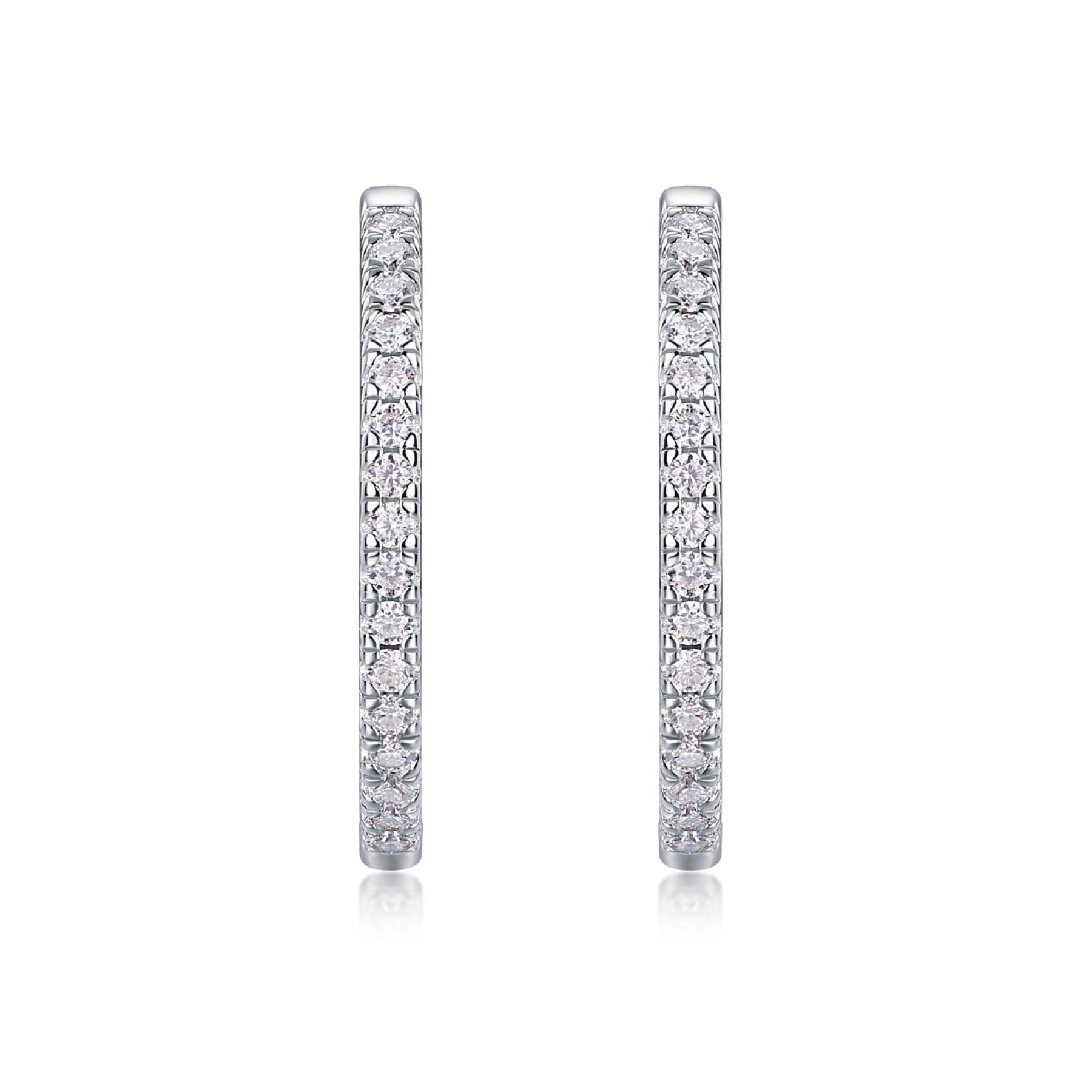 Lustre Moissanite Hoop Earrings in Sterling Silver