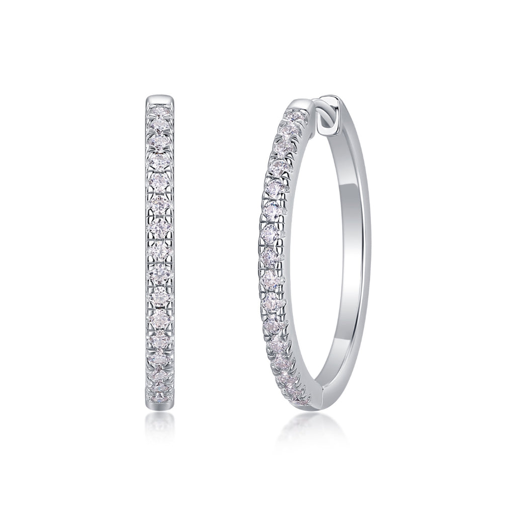 Lustre Moissanite Hoop Earrings in Sterling Silver