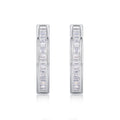 Deco Moissanite Baguette Hoop Earrings in Sterling Silver