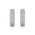 Magnum Moissanite Huggie Hoop Earrings in Sterling Silver