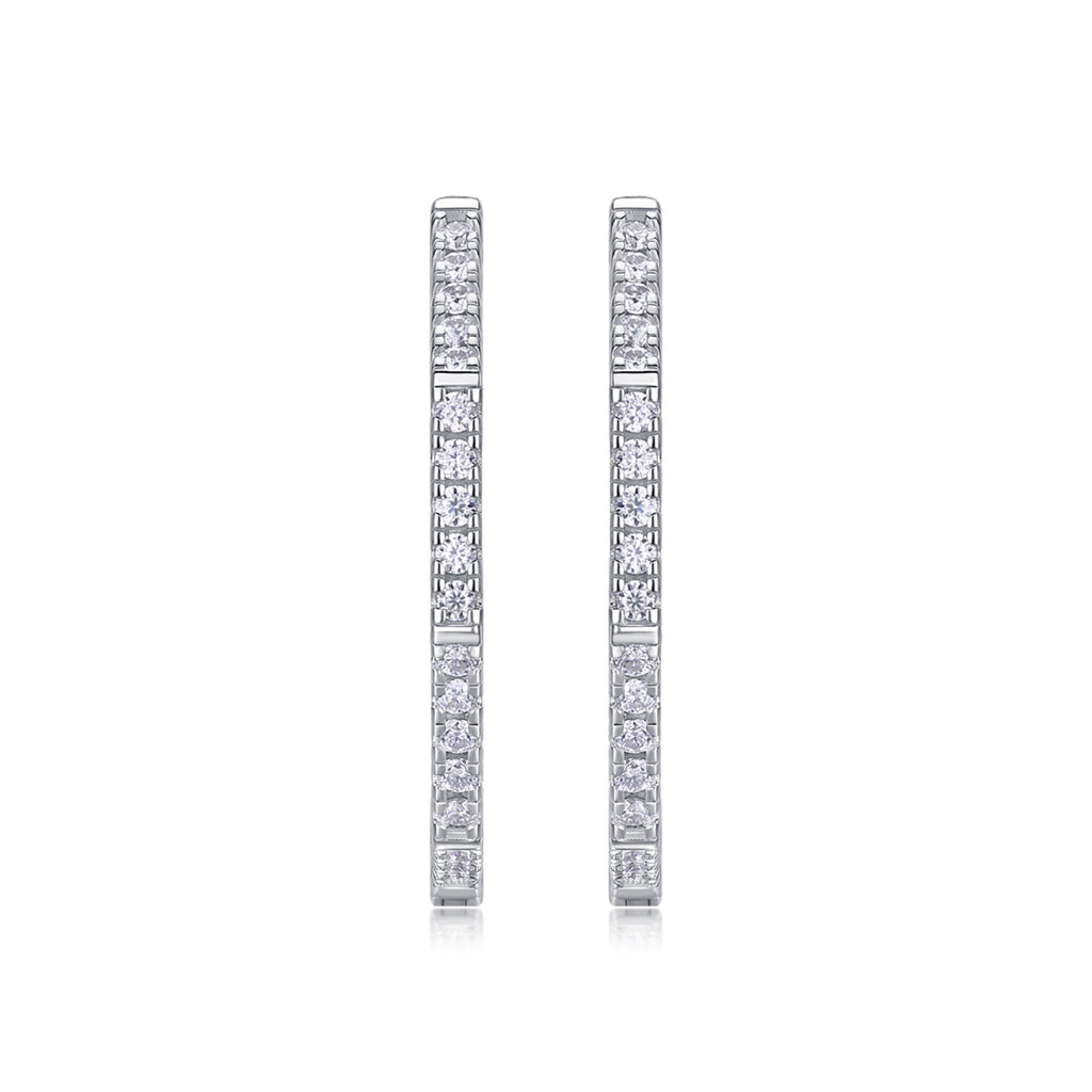 Octave Moissanite Hoop Earrings in Sterling Silver