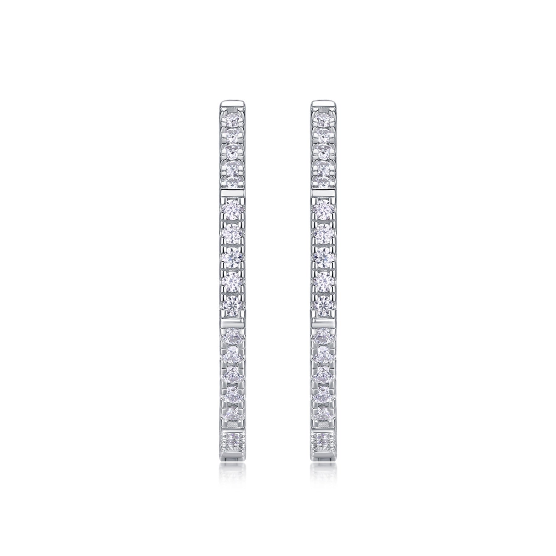 Octave Moissanite Hoop Earrings in Sterling Silver