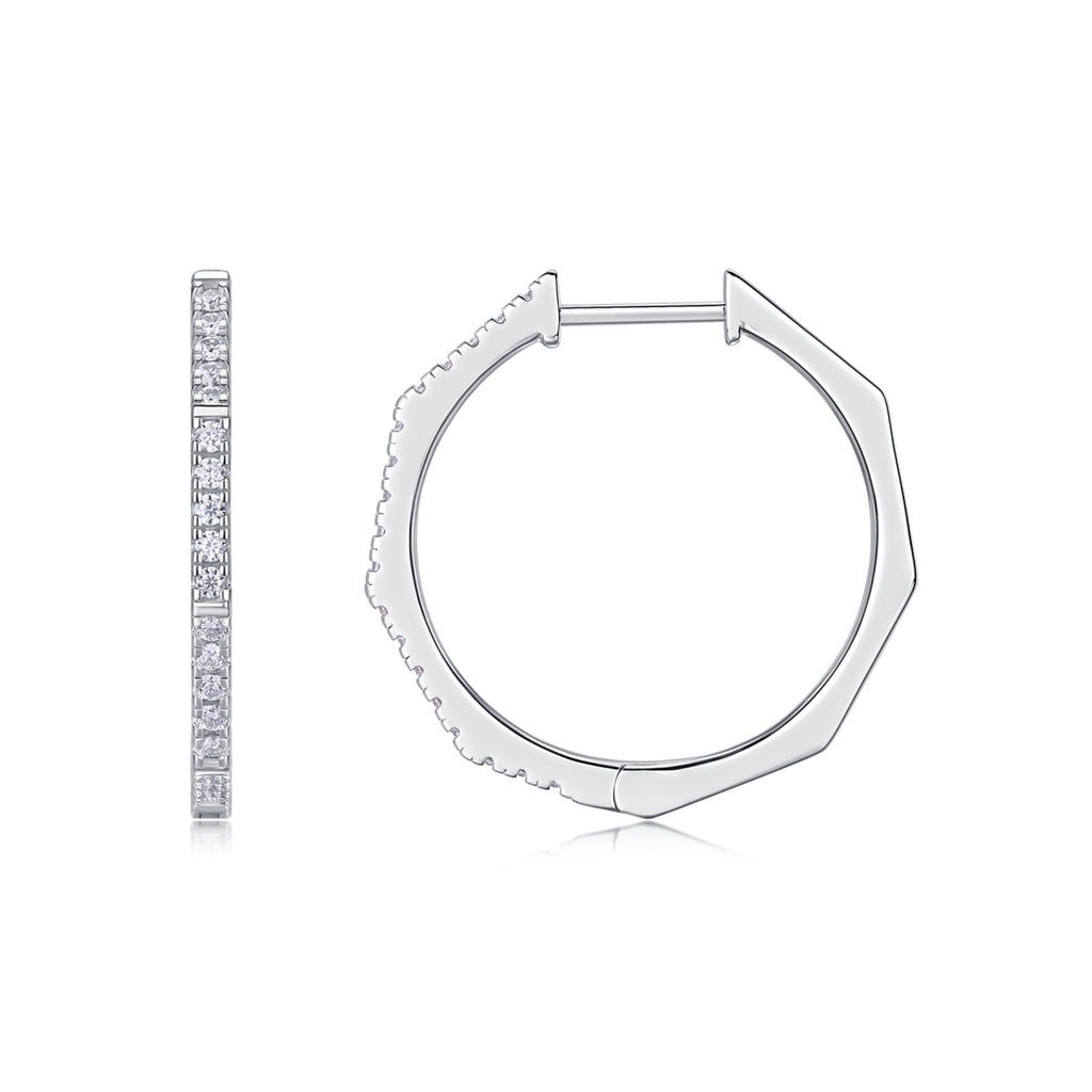 Octave Moissanite Hoop Earrings in Sterling Silver
