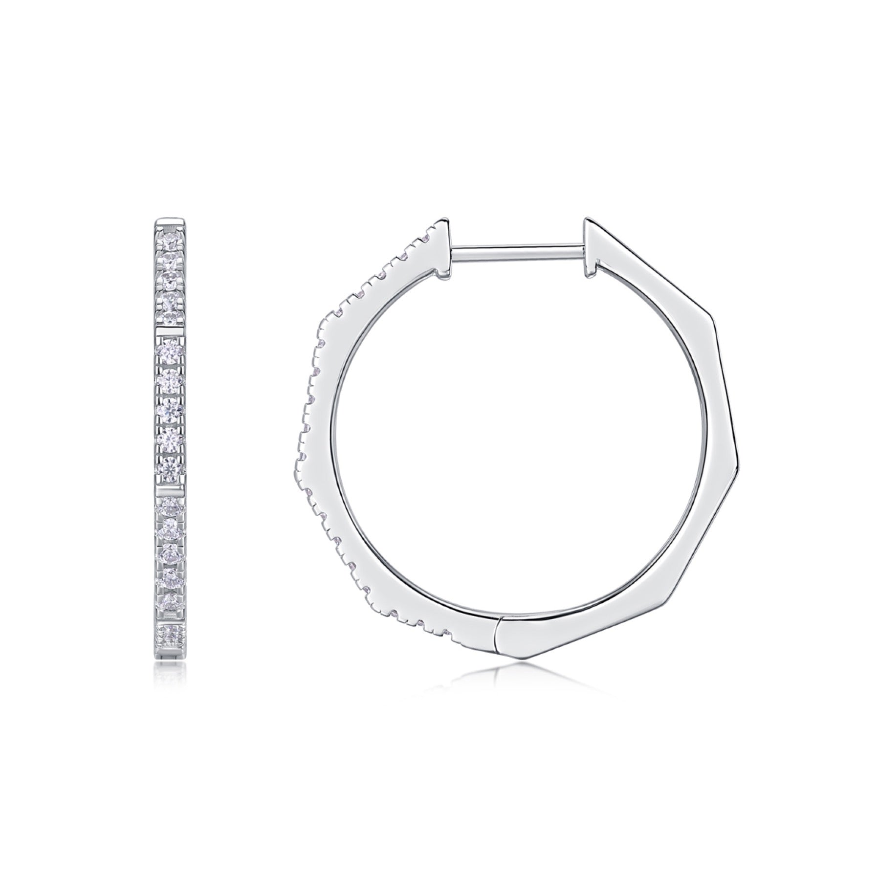 Octave Moissanite Hoop Earrings in Sterling Silver