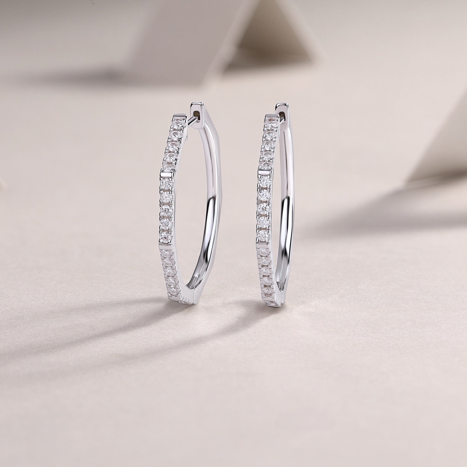 Octave Moissanite Hoop Earrings in Sterling Silver