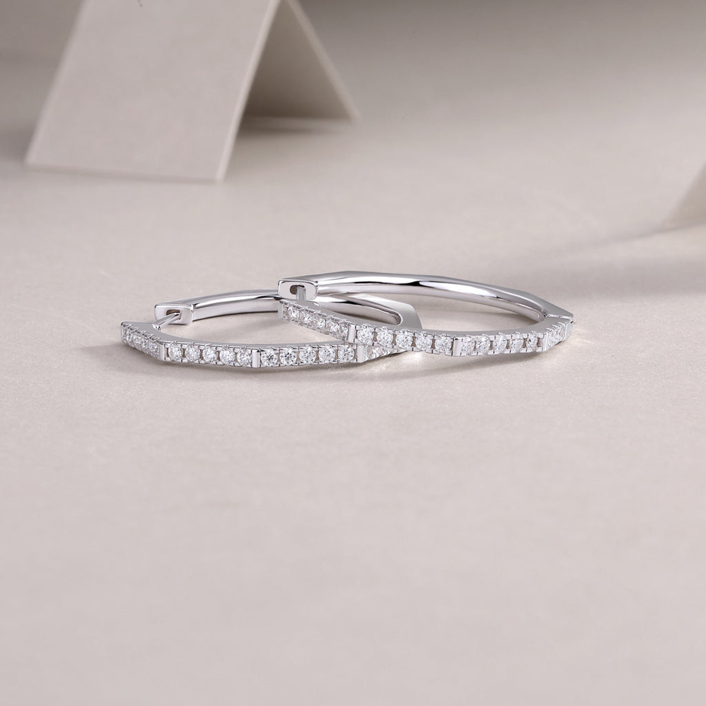 Octave Moissanite Hoop Earrings in Sterling Silver