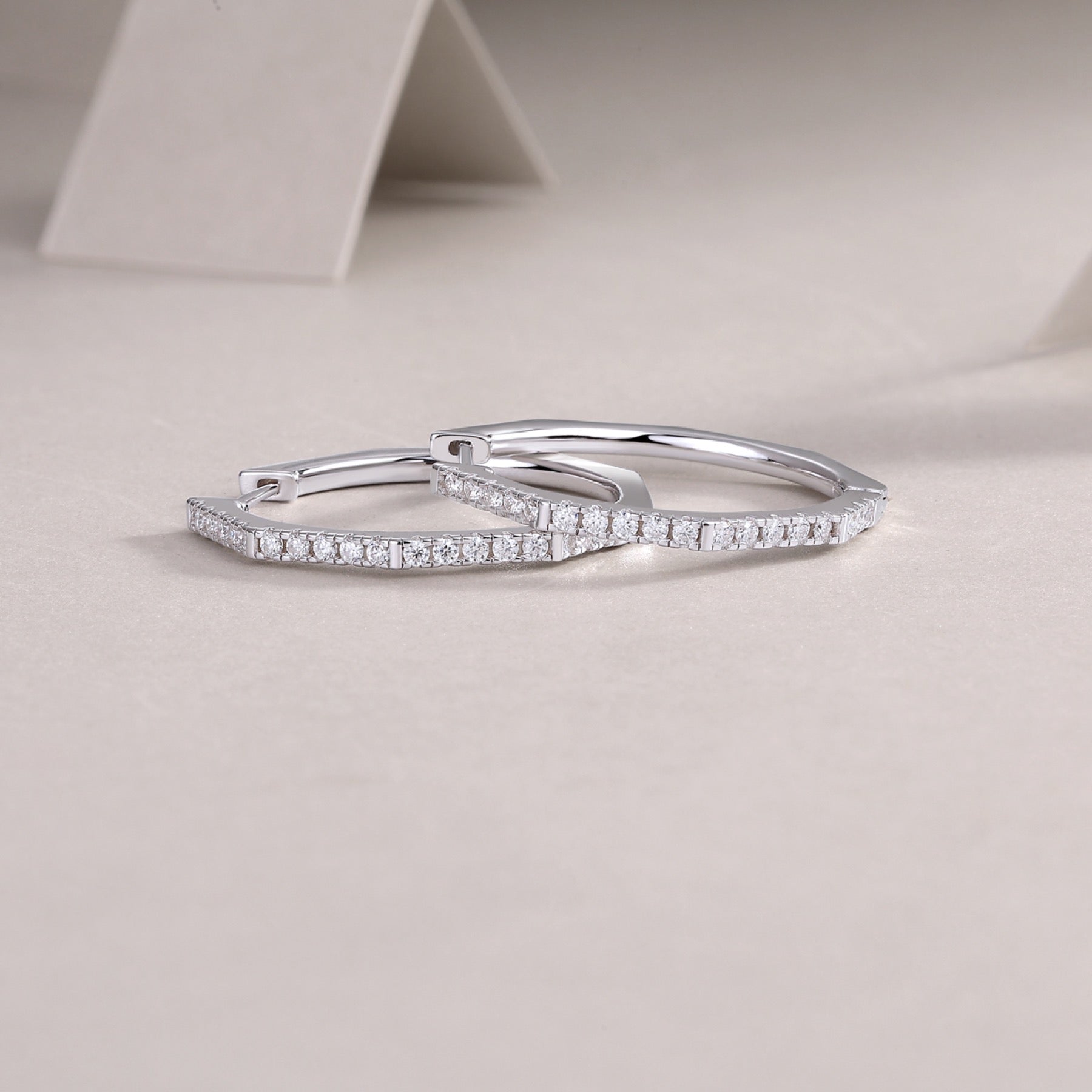 Octave Moissanite Hoop Earrings in Sterling Silver