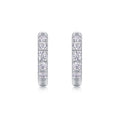 Beadline Moissanite Huggie Hoop Earrings in Sterling Silver