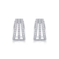 Cleave Moissanite Huggie Hoop Earrings in Sterling Silver