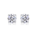 Clarity 1 Carat Moissanite Stud Earrings in Sterling Silver