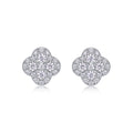 Quatre Moissanite Clover Stud Earrings in Sterling Silver