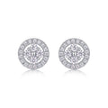 Sunna Moissanite Halo Stud Earrings in Sterling Silver
