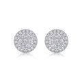 Pave Moissanite Cluster Stud Earrings in Sterling Silver