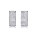 Portal Moissanite Baguette Huggie Hoop Earrings in Sterling Silver