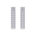 Rain Moissanite Bar Drop Earrings in Sterling Silver
