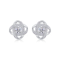 Amity Moissanite Love Knot Stud Earrings in Sterling Silver