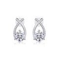 Flourish 1 Carat Moissanite Drop Earrings in Sterling Silver