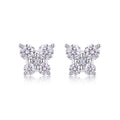 Petit Moissanite Clover Stud Earrings in Sterling Silver